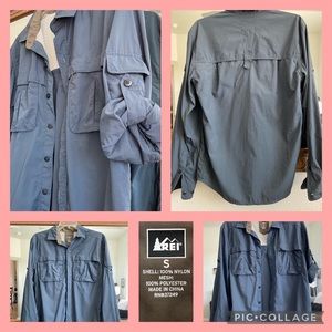 Men’s Button Up Fishing Shirt Gray-Blue